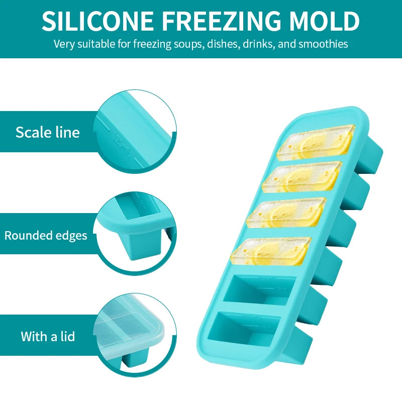 LUXE LINE Silicone Freezing Mold with Lid – Freezer-Safe Food Container