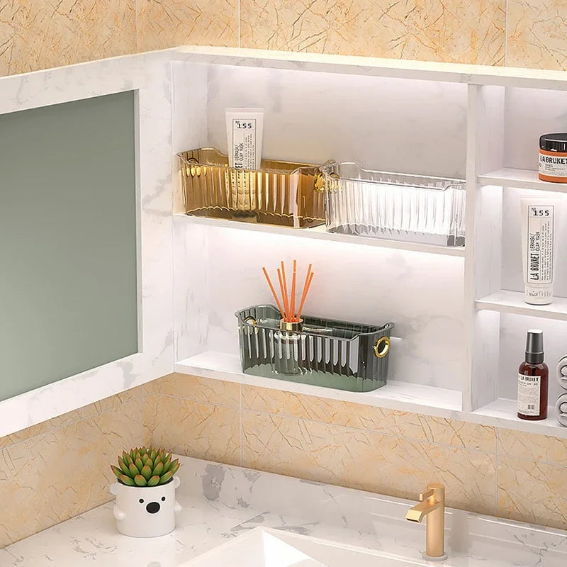 LUXE LINE Acrylic Organizer – Rectangular Bathroom & Makeup Storage for Bedroom & Living Room
