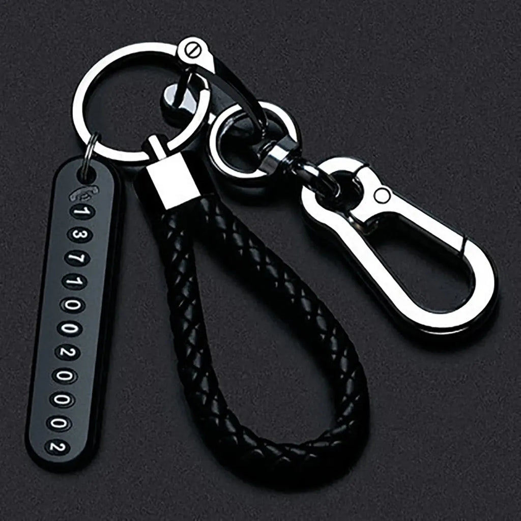 LUXE LINE DIY Number Plate Leather Keychain