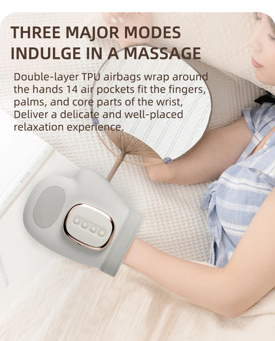 LUXE LINE Electric Hand Massager – Airbag Compression Glove for Finger & Palm Relief