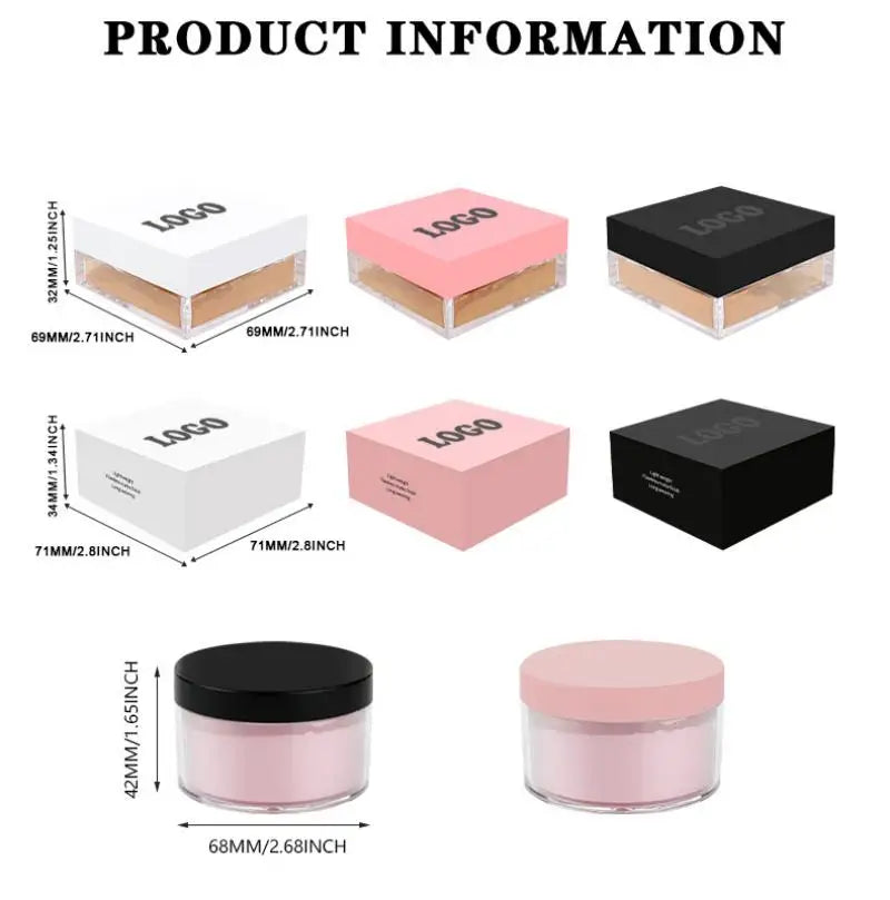 Pink Oil-control Loose Powder Private Label Waterproof Long-lasting Full Coverage Face Compact Setting Powder Makeup Cosmetics
