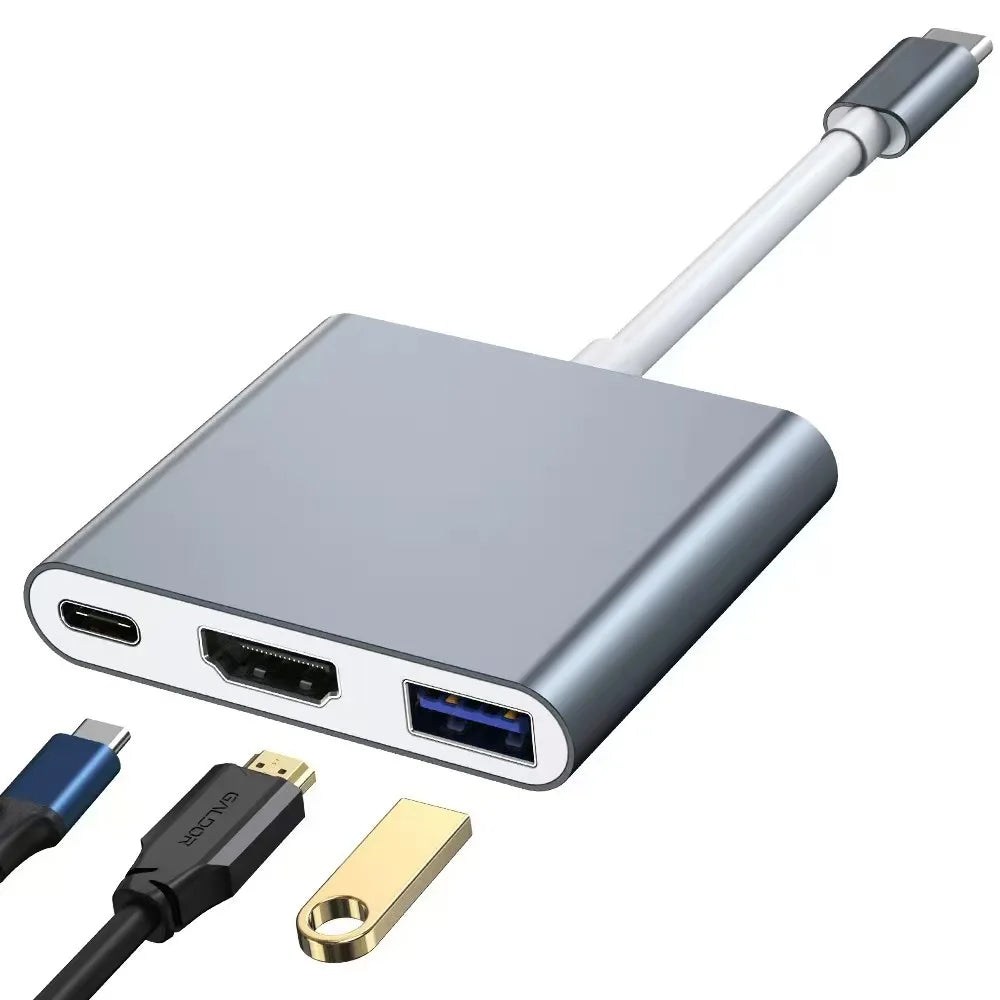 LUXE LINE 3-in-1 USB-C Hub – PD 100W, 4K HDMI & USB 3.0