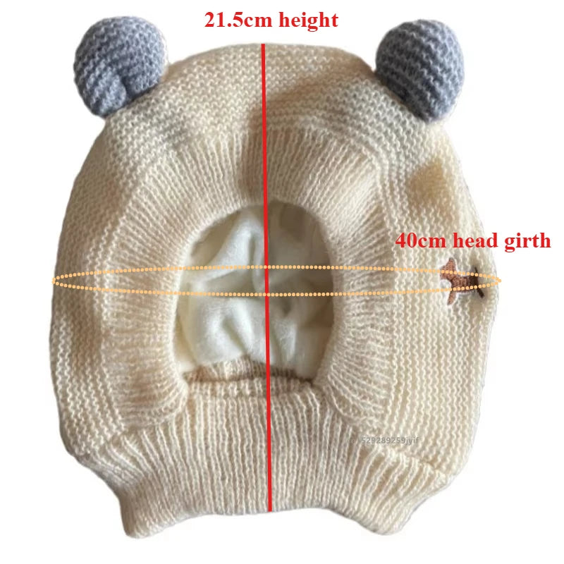 LUXE LINE Dog Ear Muffs Knitted Hat