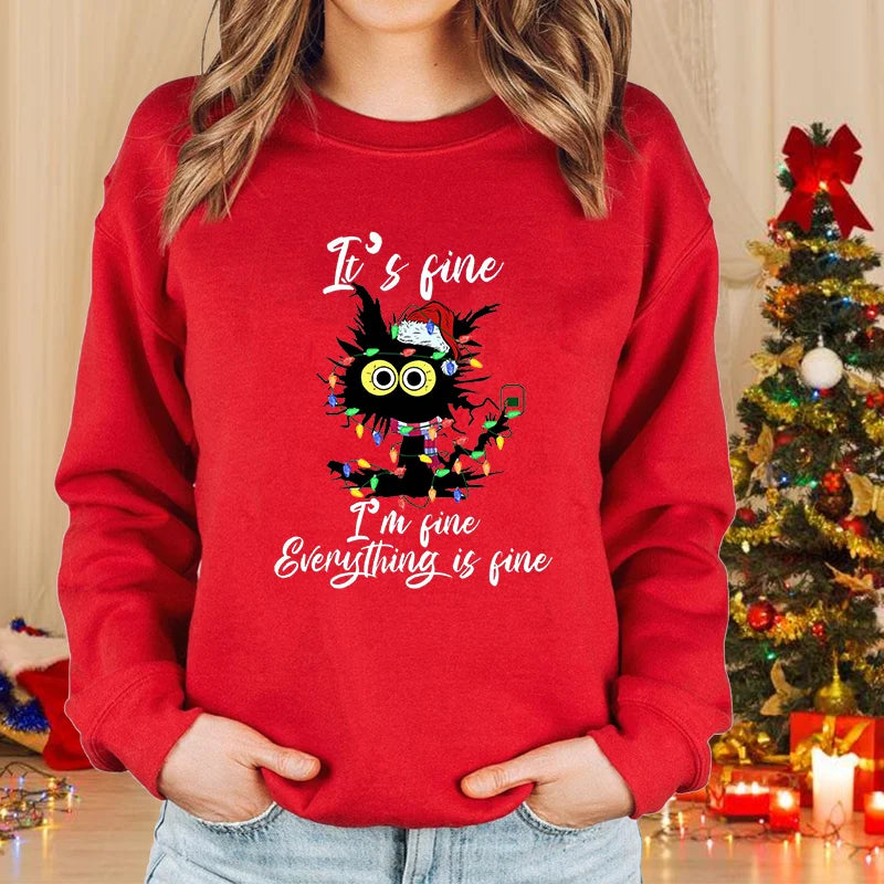Christmas Cat Pullover Sweater