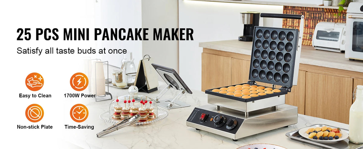 25-Slot Mini Dutch Pancake & Waffle Maker
