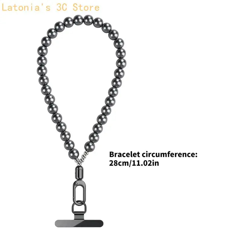 LUXE LINE Beaded Phone Charm with Card Insert – Wrist Strap Accessory