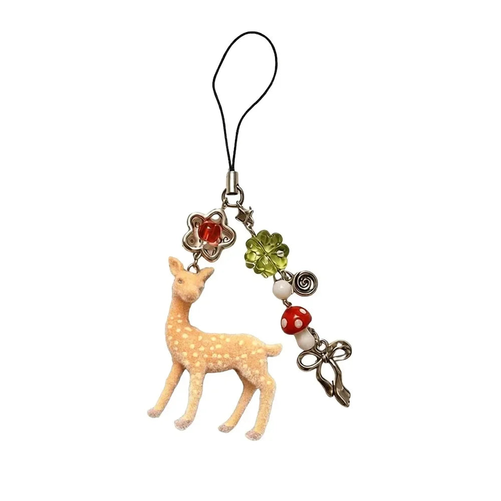 LUXE LINE Cute Deer Phone Charm Keychain