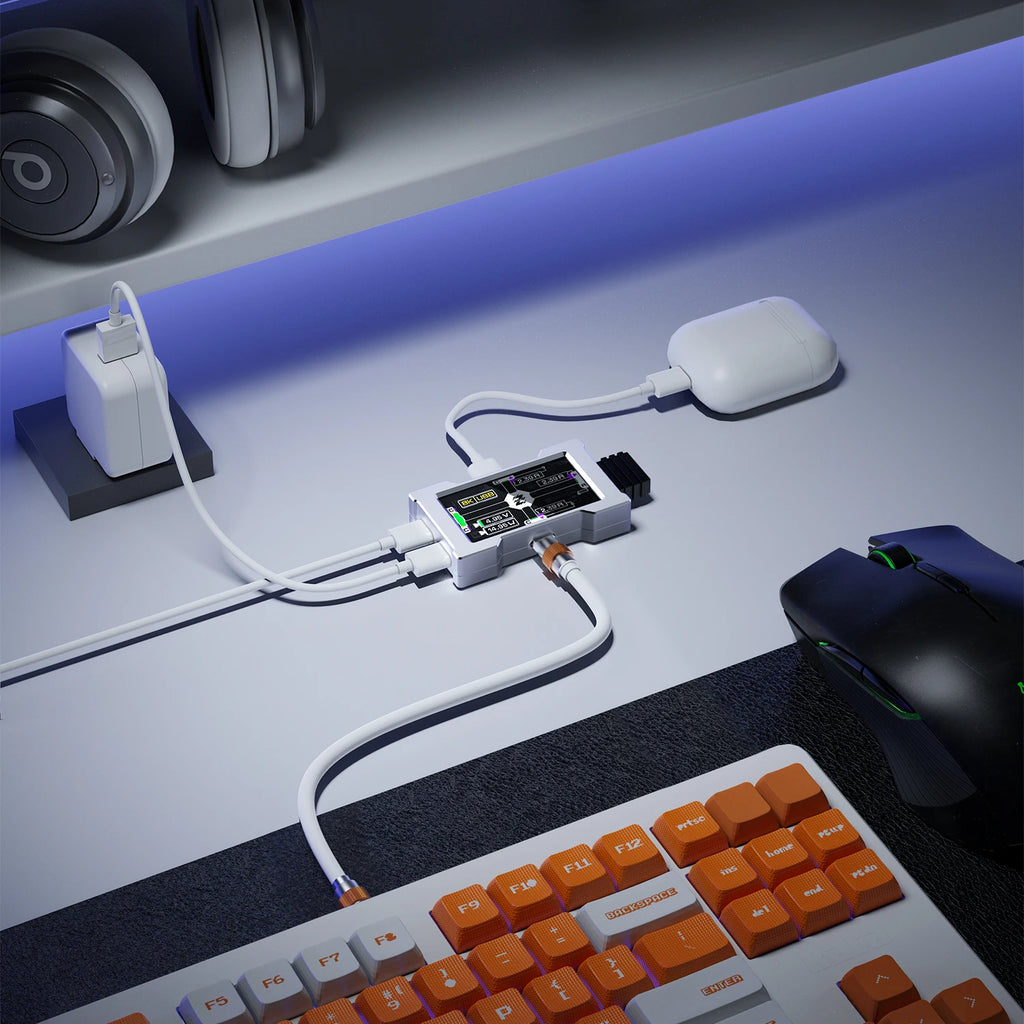 LUXE LINE HMLAB ZNEO Gaming USB Hub – 2-to-3 Port, 8K, RGB Screen