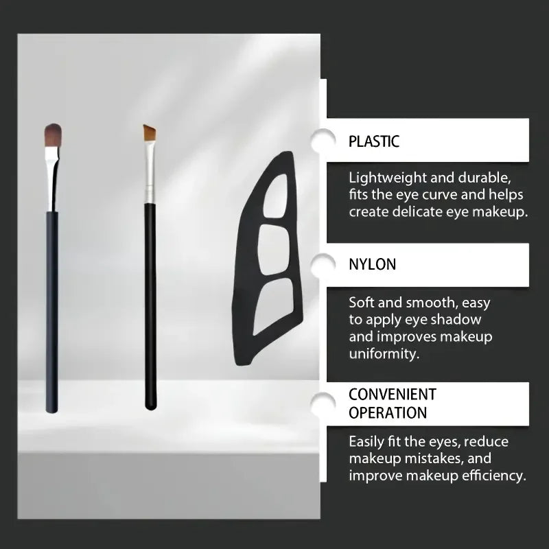 LUXE LINE 3-Piece Eye Makeup Kit - Eyeshadow Brushes & Molds, Quick Templates for Beginners