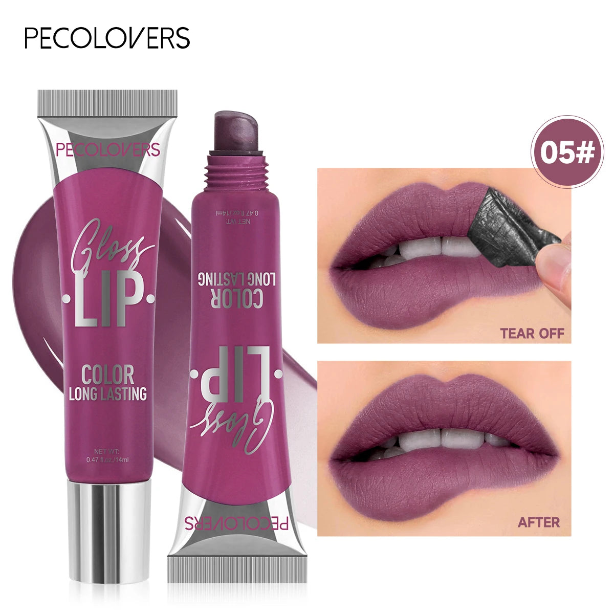 Peel-Off Liquid Lip Gloss Long-Lasting