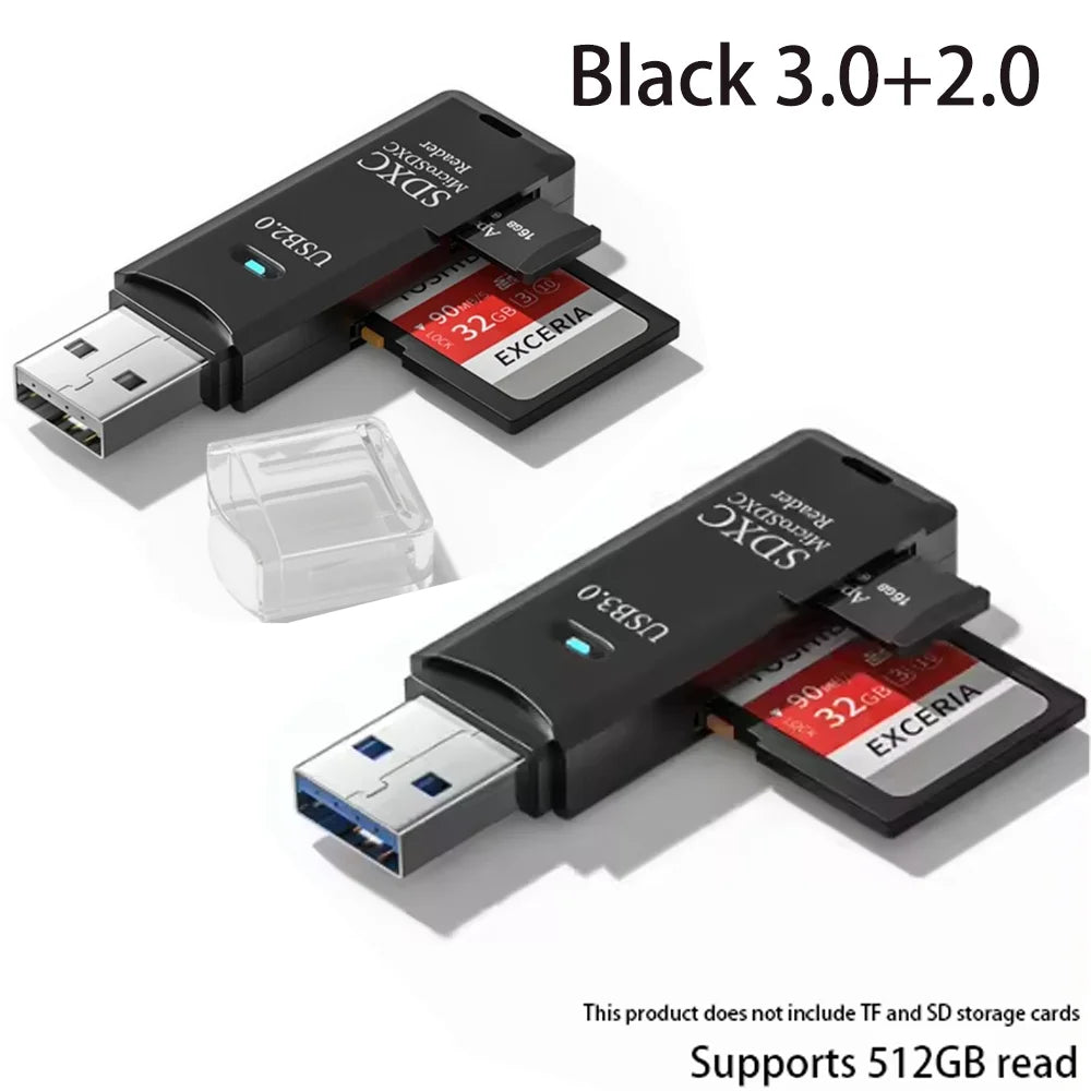 LUXE LINE 2-in-1 USB 3.0 Card Reader – MiniSD, TF & Flash Drive Adapter
