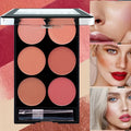 LUXE LINE 6-Color Blush & Contour Palette – Pearlescent Matte