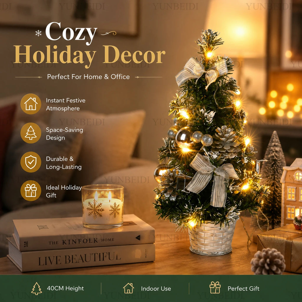 40cm Mini Artificial Christmas Tree with LED Lights