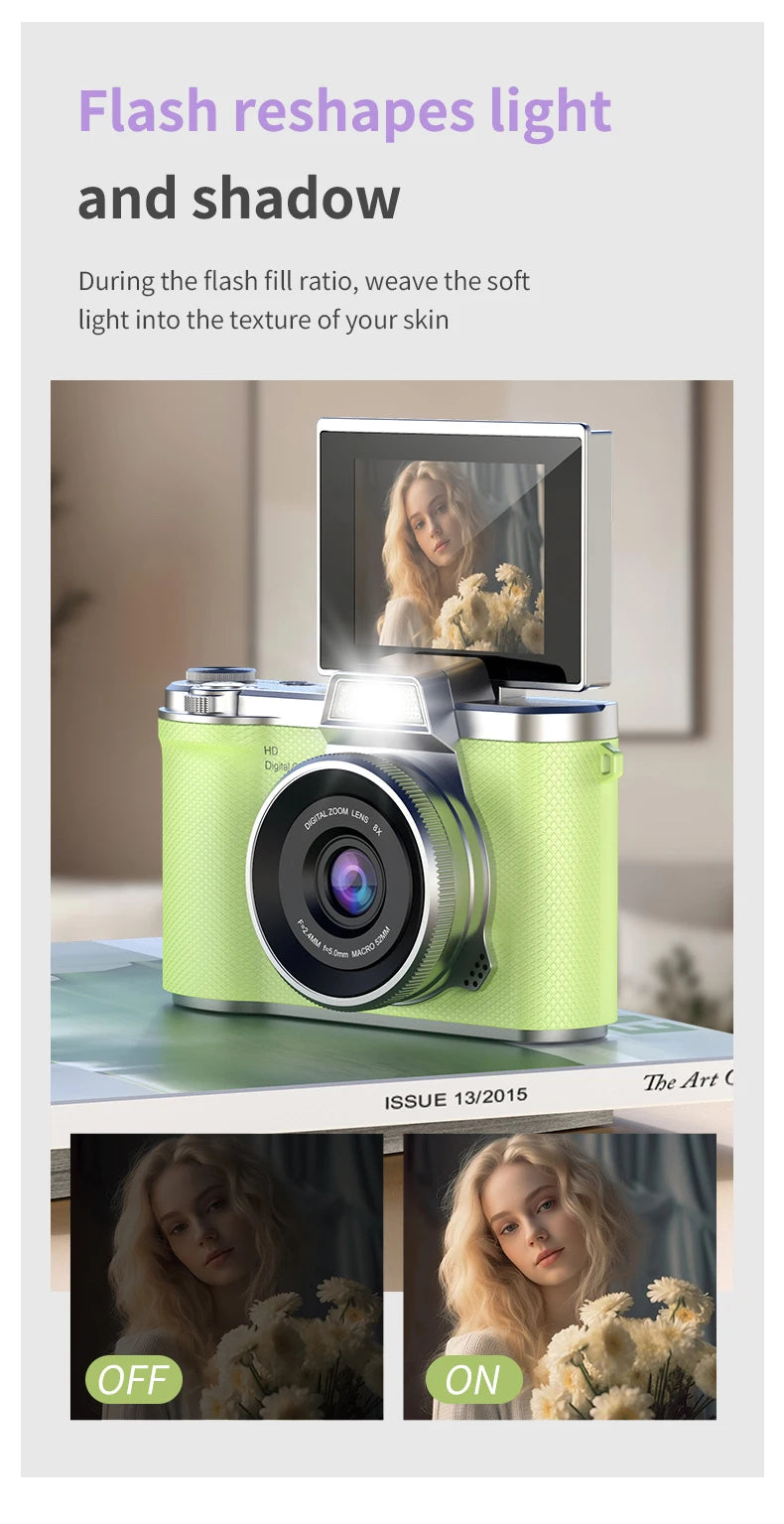 LUXE LINE 4K Digital Camera 48MP – Retro CCD with 180° Flip Screen