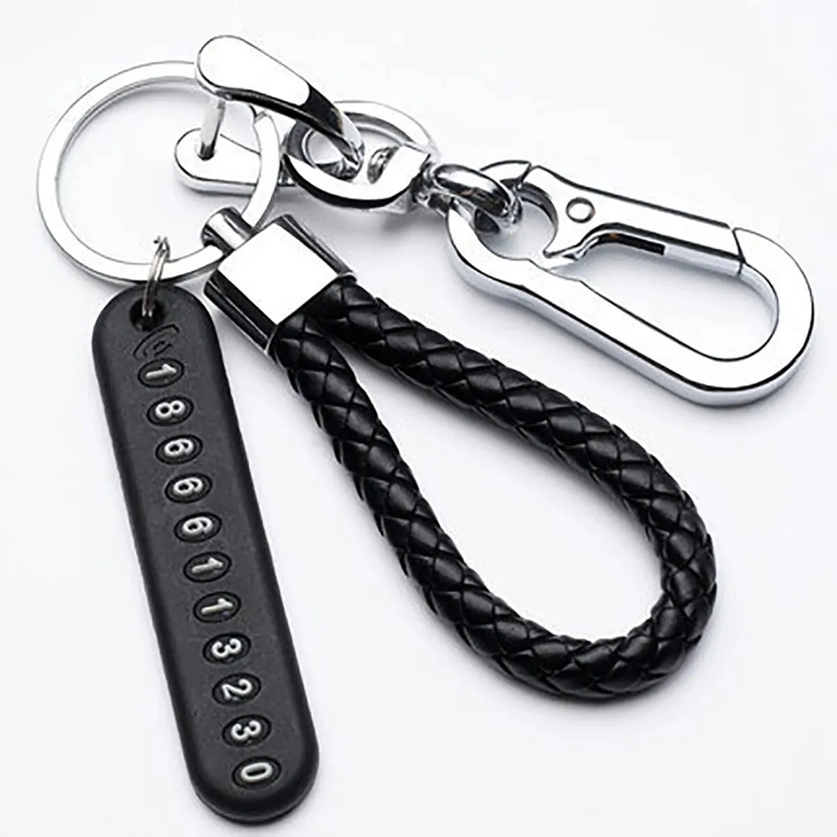 LUXE LINE DIY Number Plate Leather Keychain