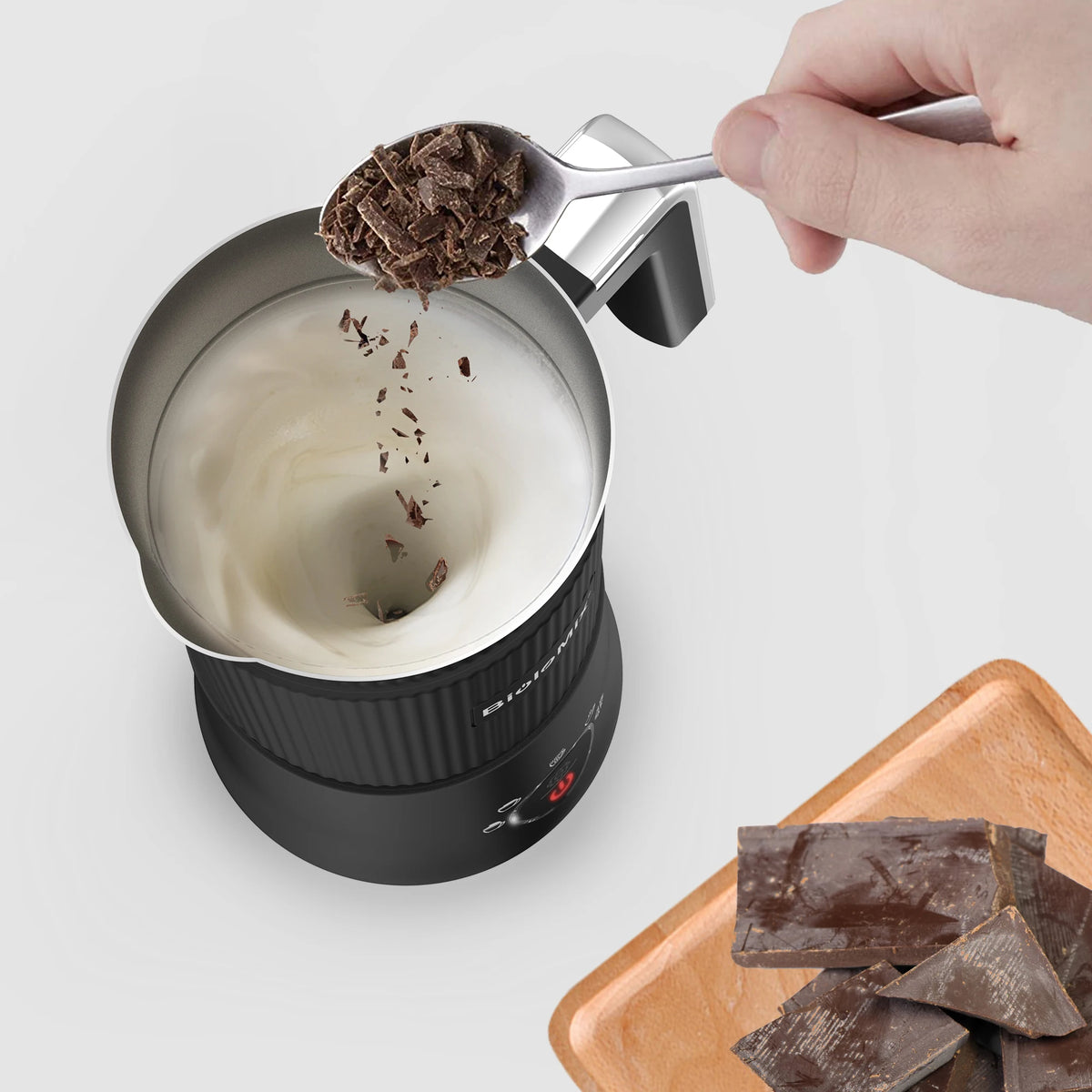 BioloMix 5-in-1 Electric Milk Frother & Steamer