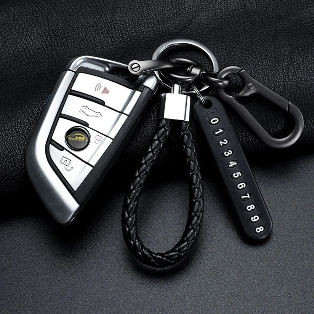 LUXE LINE DIY Number Plate Leather Keychain