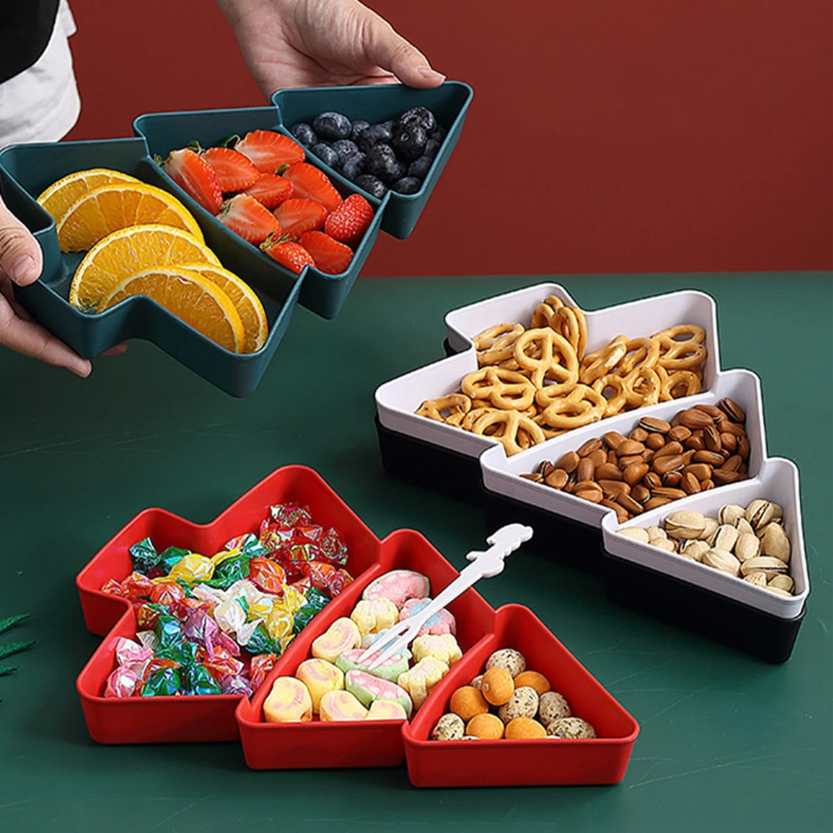 Christmas Tree Fruit Plate Party Decoration