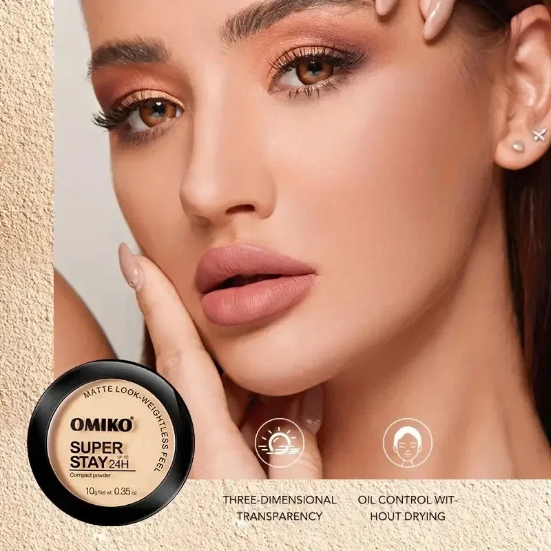 LUXE LINE 3-Color Face Pressed Powder – Oil Control Mineral Concealer