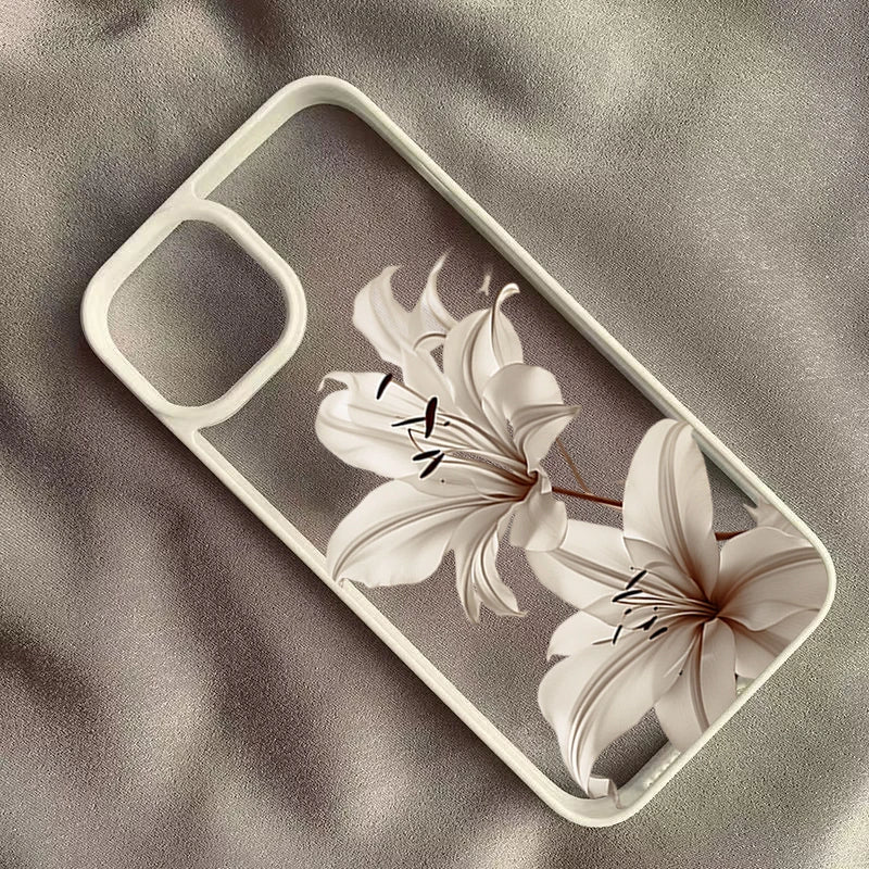LUXE LINE Vintage Lily Floral Clear Shockproof iPhone Case