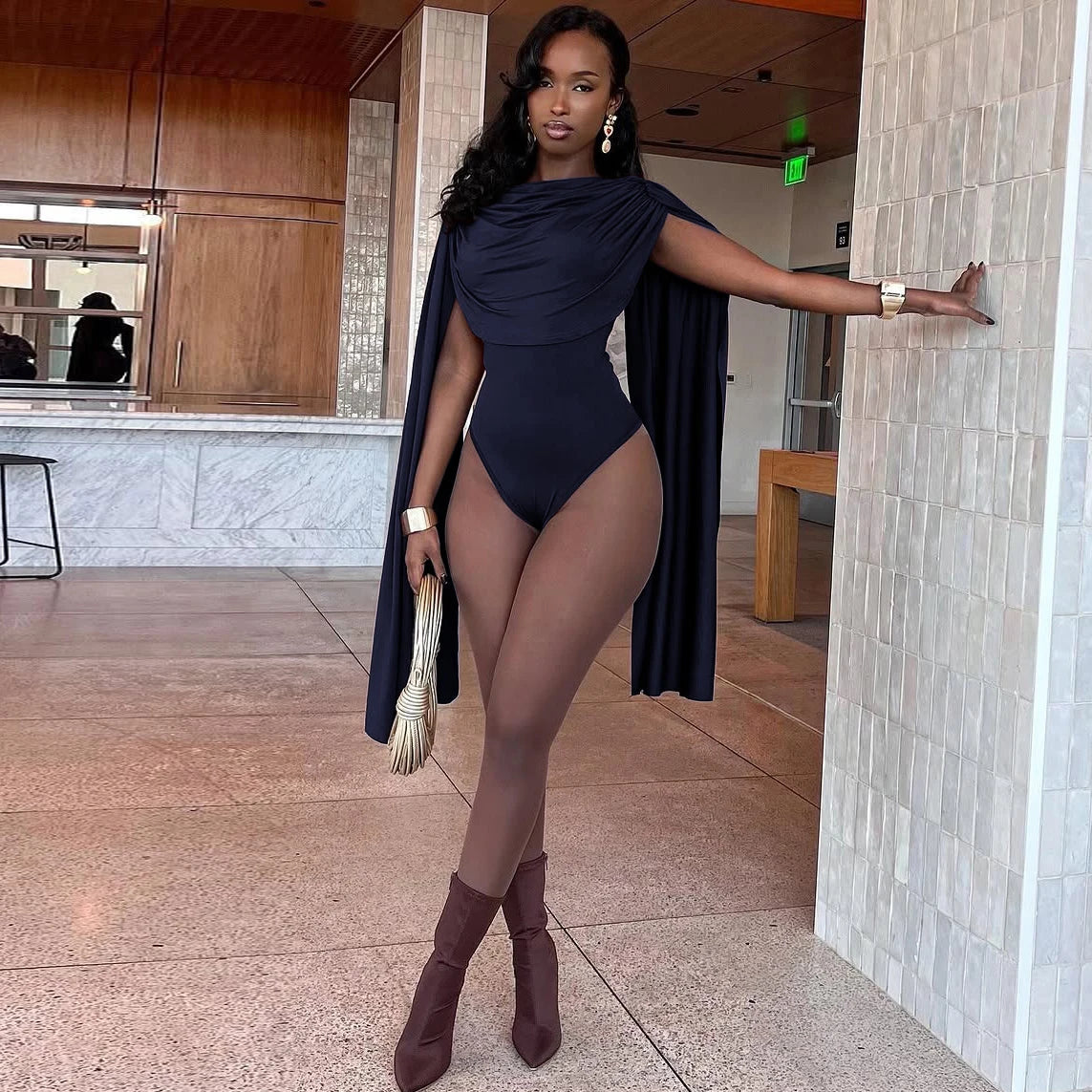 Hugcitar Ruched Bodysuit Romper