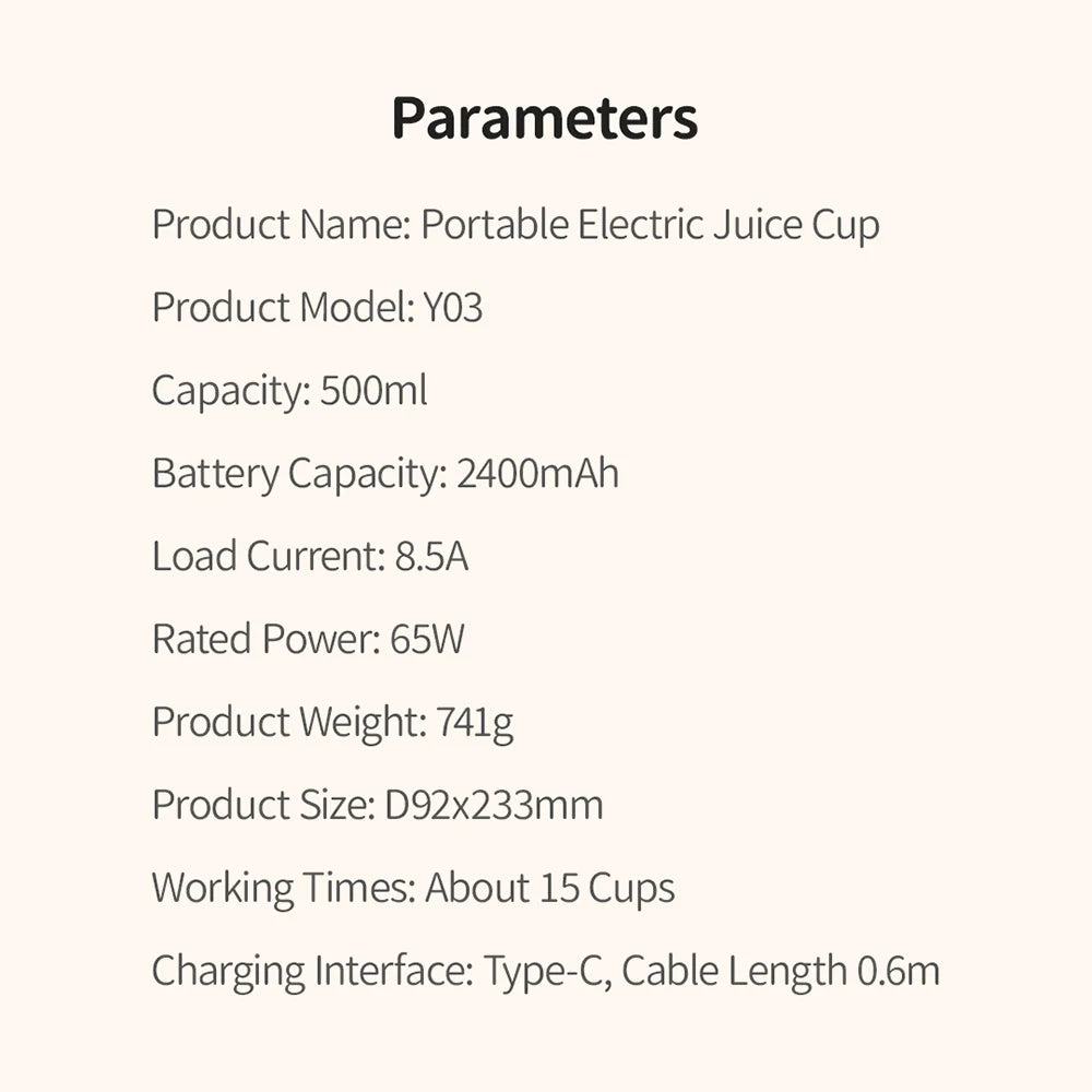 Electric Juicer Juice Cup Citrus Orange Lemon Squeezer USB Charging Kitchen Fruit Juicer Blender Fresh Separator Press Machine