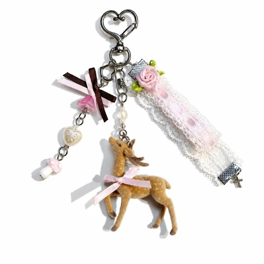 LUXE LINE Cute Deer Phone Charm Keychain