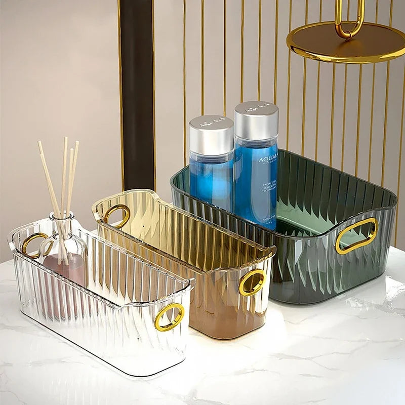 LUXE LINE Acrylic Organizer – Rectangular Bathroom & Makeup Storage for Bedroom & Living Room