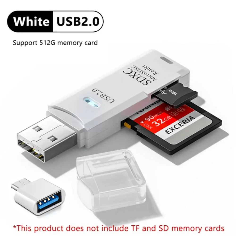 LUXE LINE 2-in-1 USB 3.0 Card Reader – MiniSD, TF & Flash Drive Adapter