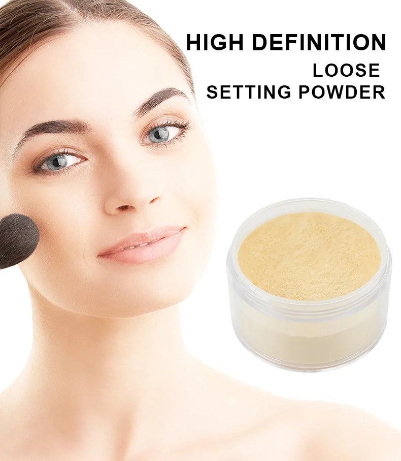 Pink Oil-control Loose Powder Private Label Waterproof Long-lasting Full Coverage Face Compact Setting Powder Makeup Cosmetics