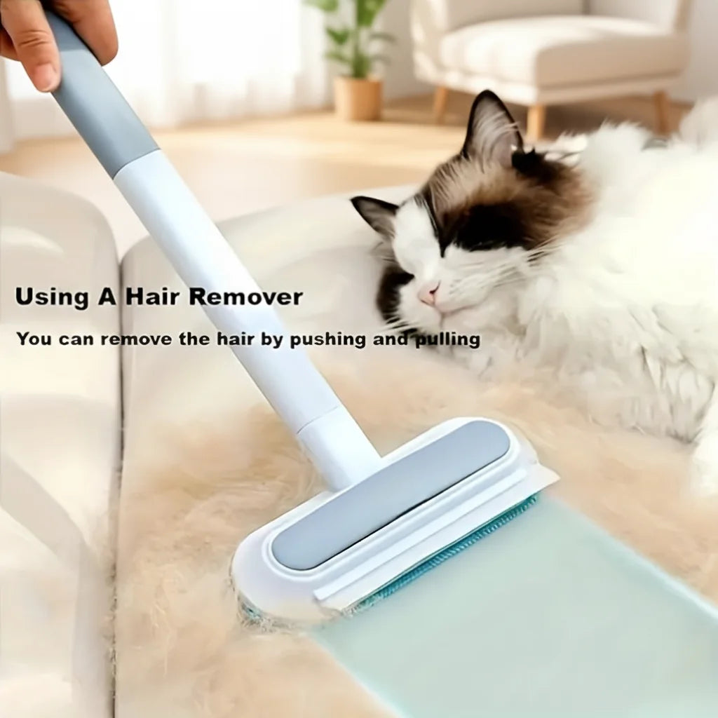 Remover with Long Handle Multi-Functional Pet Hair, Durable Nylon Material,Perfect for Cleaning Cat and Dog Fur from Beds&Sofas