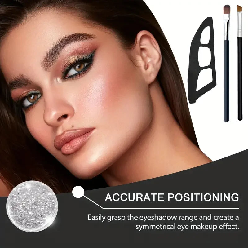 LUXE LINE 3-Piece Eye Makeup Kit - Eyeshadow Brushes & Molds, Quick Templates for Beginners