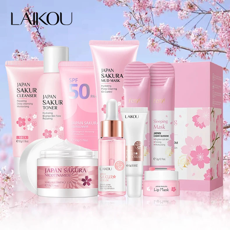 9pcs Facial Products Kit Sakura Skin Care