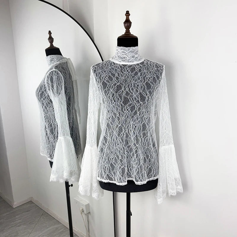 Lace Ruffle Ribbon Blouse