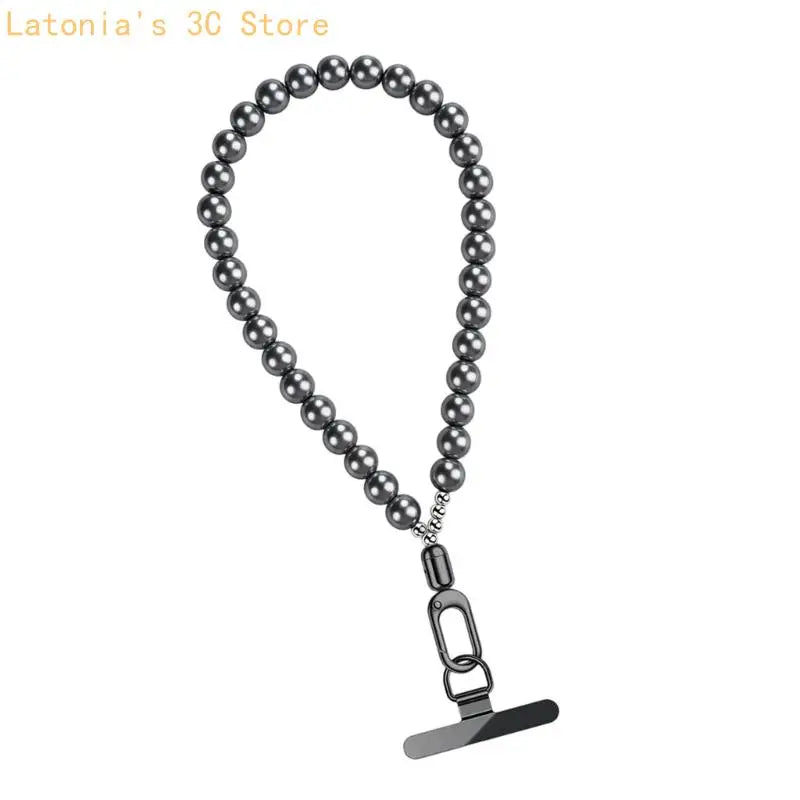 LUXE LINE Beaded Phone Charm with Card Insert – Wrist Strap Accessory