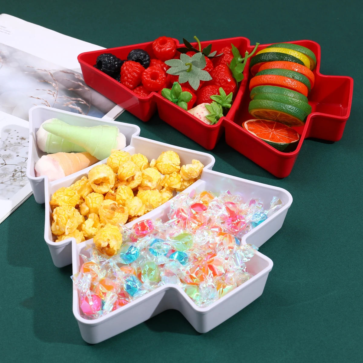Christmas Tree Fruit Plate Party Decoration