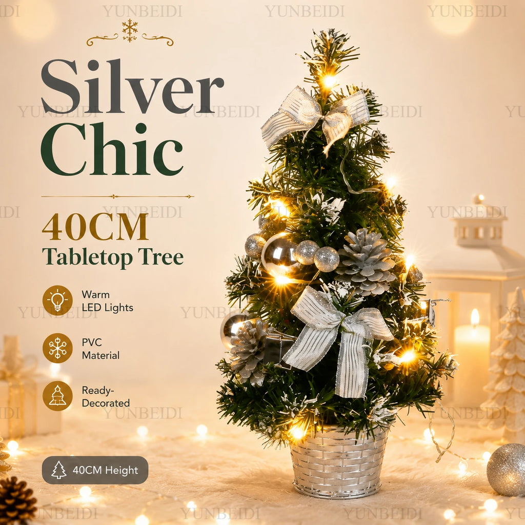 40cm Mini Artificial Christmas Tree with LED Lights