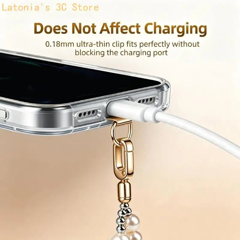 LUXE LINE Beaded Phone Charm with Card Insert – Wrist Strap Accessory