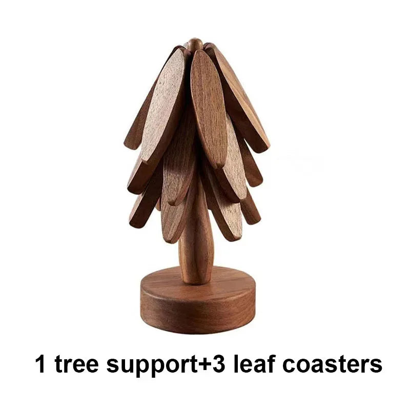 Christmas Tree Wooden Trivet with Stand