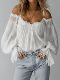 Off Shoulder Lace Blouse Top