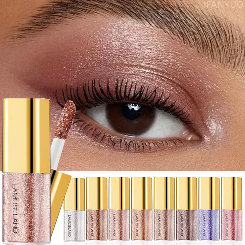 8-Color Pearlescent Shimmer Liquid Eyeshadow Set