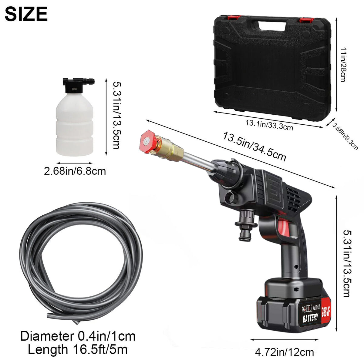 Cordless Electric Pressure Washer with Battery