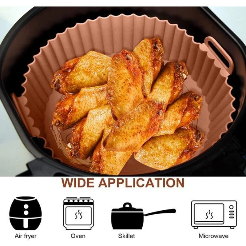 LUXE LINE Air Fryer Silicone Liner – Reusable Non-Stick Basket Pot