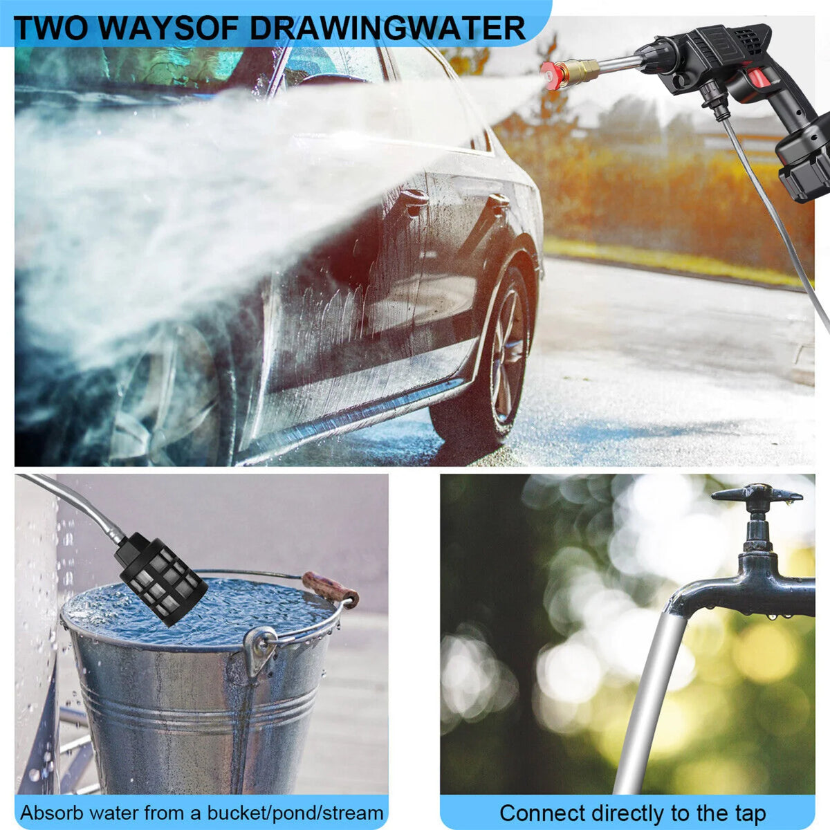 Cordless Electric Pressure Washer with Battery