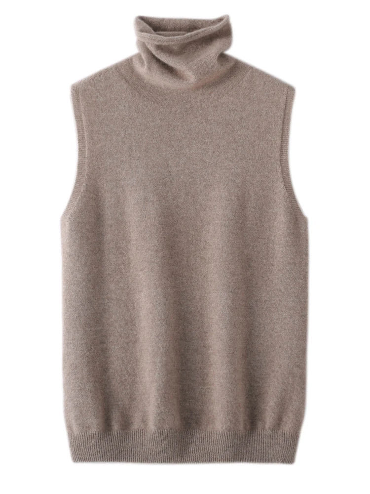 LUXE LINE Women's Merino Wool Turtleneck Vest