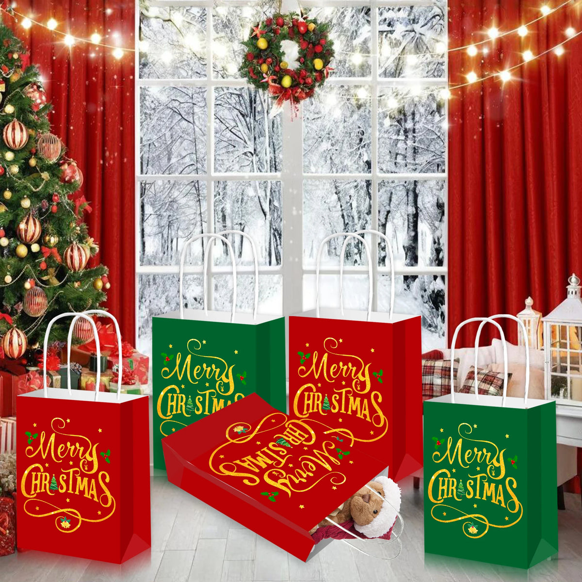 Christmas Gift Bags with Handle
