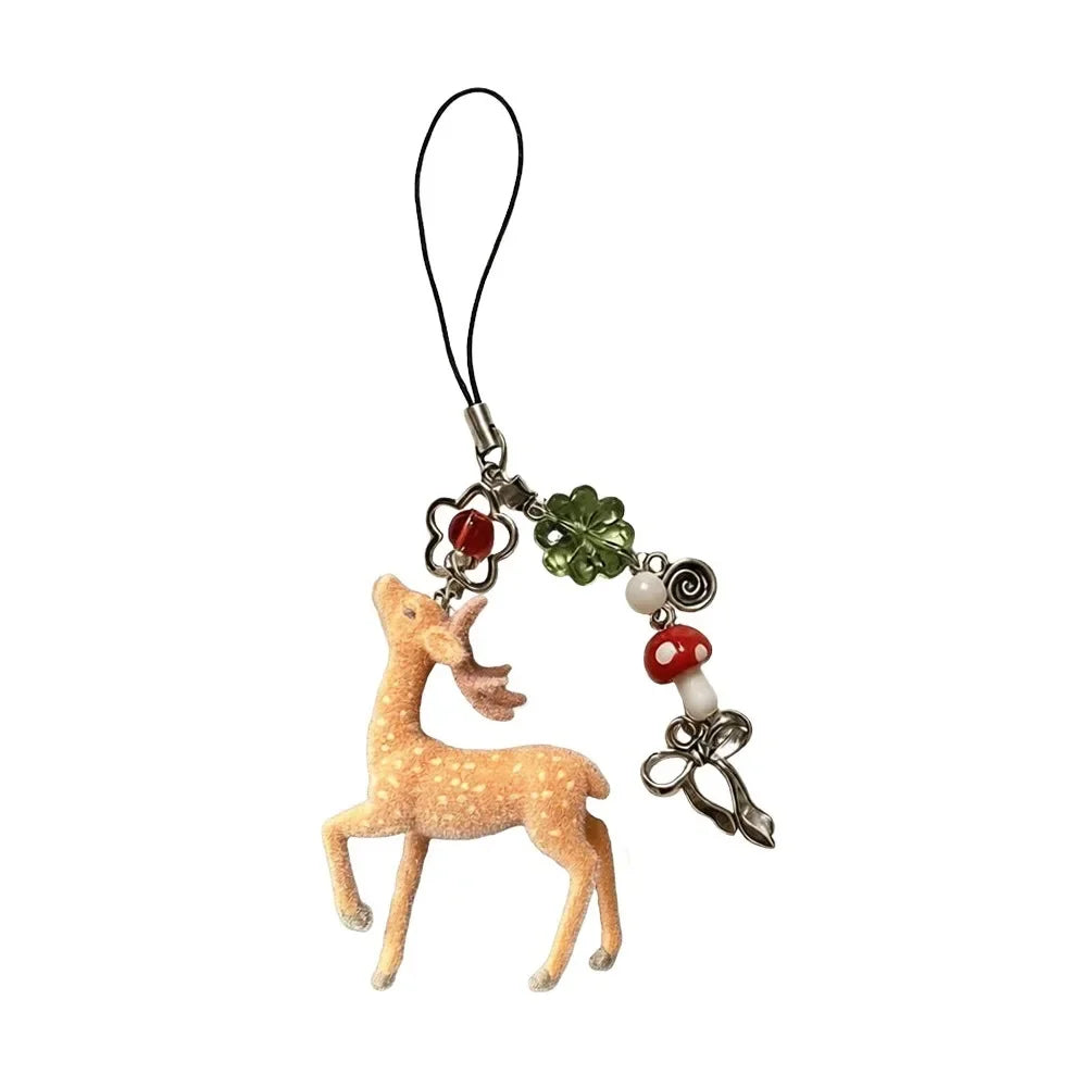 LUXE LINE Cute Deer Phone Charm Keychain