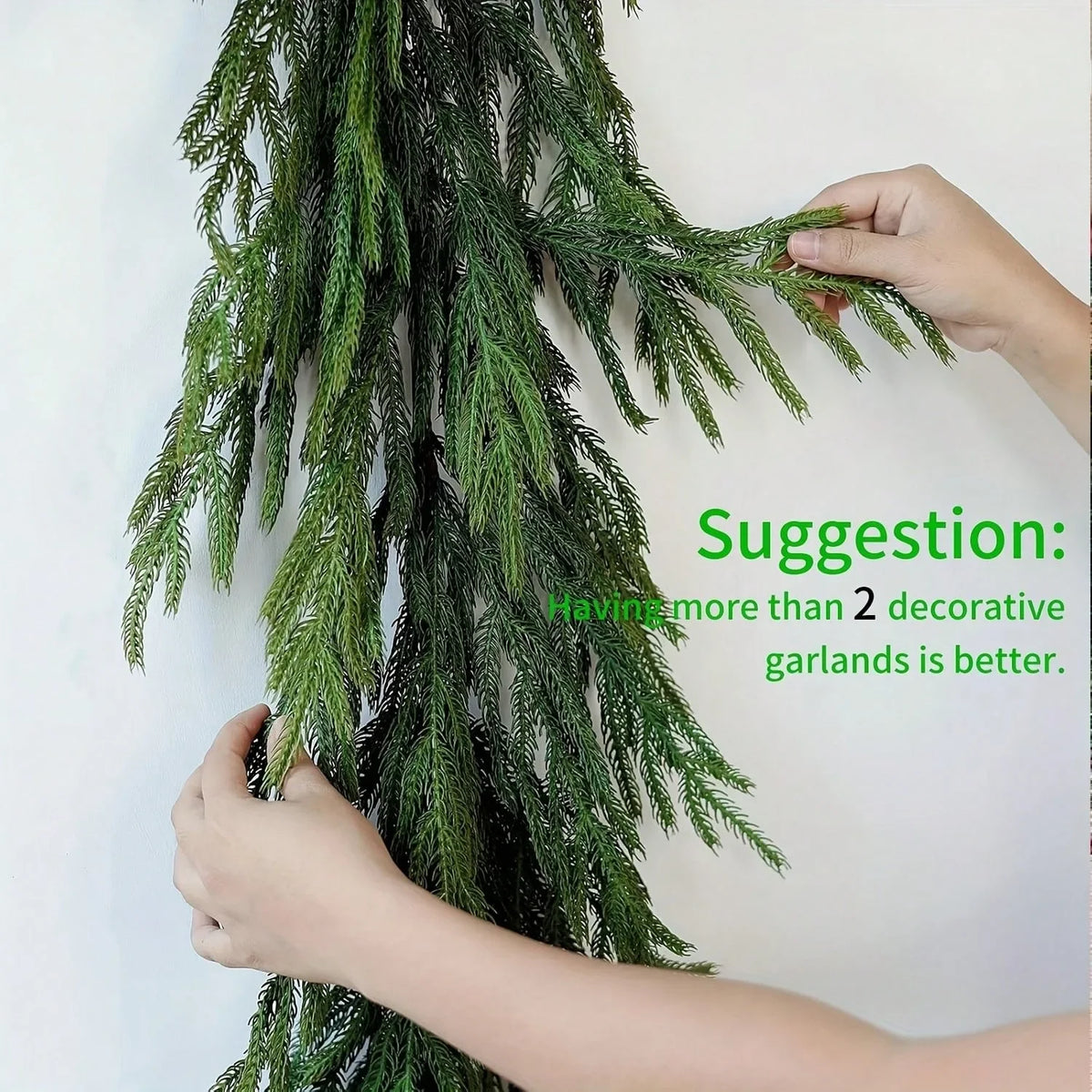 Artificial Norfolk Pine Christmas Wreath & Garland