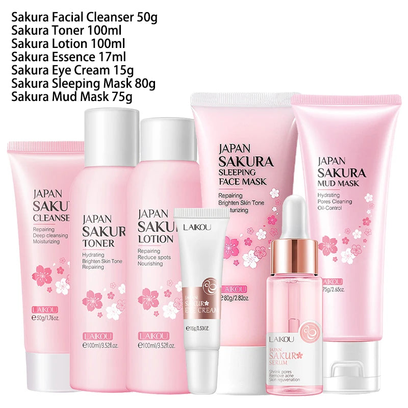 9pcs Facial Products Kit Sakura Skin Care