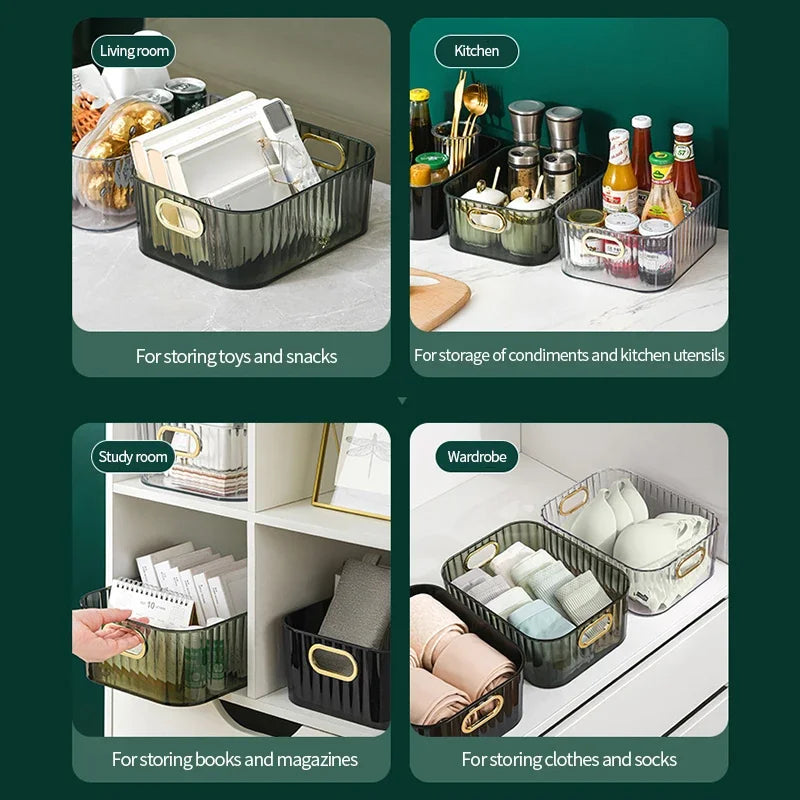 LUXE LINE Acrylic Organizer – Rectangular Bathroom & Makeup Storage for Bedroom & Living Room